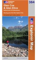 Glen Coe: (No. 384 OS Explorer Map)