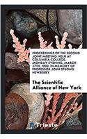 Proceedings of the Second Joint Meeting: Held at Columbia College, monday evening, march 27th, 1893, in memory of professor John Strong Newberry