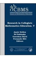Research in Collegiate Mathematics Education V