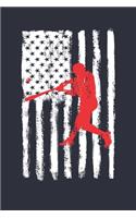 Fourth of July Gift for Softball Player - American Flag Softball Notebook - USA Flag Softball Journal