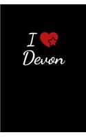 I love Devon: Notebook / Journal / Diary - 6 x 9 inches (15,24 x 22,86 cm), 150 pages. For everyone who's in love with Devon.