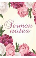 Sermon Notes - Church Message Notebook Journal - Floral Design