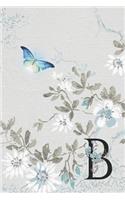 Undated 12 Month Weekly Planner - Serenity Butterfly in Flight Monogram Letter B