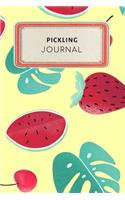 Pickling Journal: Cute Colorful Tropical Fruit Watermelon Strawberry Dotted Grid Bullet Journal Notebook - 100 Pages 6 X 9 Inches Log Book