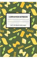 COMPOSITION NOTEBOOK Pasta: Funny Pasta Notebook Perfect Gift for Noodle Lovers/Men/Women & Kids Composition Journal Blank Lined Novelty