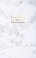 Graph Paper Notebook: Soft White Marble - 8 x 10 - 5 x 5 Squares per inch - 100 Quad Ruled Pages - Cute Graph Paper Composition Notebook for Children, Kids, Girls, Teens 