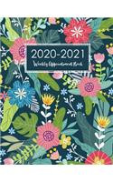 2020-2021 Weekly Appointment Book Daily Hourly Planner: Cute Flower Watercolor Cover - 14 Months July 2020 - August 2021 - Diary Weekly Monthly Calendar Planner Academic Agenda Schedule - Appointment Book