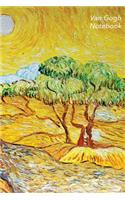 Van Gogh Notebook: Olive Trees with Yellow Sky and Sun Journal - 100-Page Lined Art Notebook - 6 X 9 Journal Notebook (Art Masterpieces)