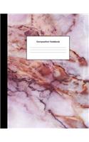 Composition Notebook: College Ruled Blank Lined Composition Book for Students Pink Purple Marble