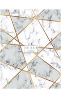 Notebook: Marble on white cover and Lined pages, Extra large (8.5 x 11) inches, 110 pages, White paper(1 Marble on White Notebook)