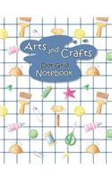 Arts & Crafts Notebook: Sewing & Painting Design, 100 Dot Grid Pages, 7.44"x9.69"