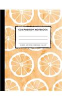 Composition Notebook: Orange Pastel Citrus Fruit Watercolor Wide Ruled Primary Copy Book, SOFT Cover Kids Elementary School Supplies Student Teacher Daily Creative Writin