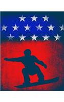 Snowboarding USA College Ruled Composition Notebook - Blank Lined Paper Journal