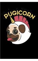 Pugicorn: Pug Mom Blank Lined Journal, Gift Notebook for Pug Mum (150 pages)