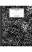 Wide Ruled Composition Notebook 8x 10. 120 Pages. Distressed Pattern: Distressed Texture Pattern. Multi Purpose Wide Ruled Journal Paper. Black with White Knocked Down Distressed Pattern Cover.