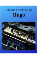 Carnet de Notes de Hugo: Personnalisé avec prénom - Carnet - A4 de 96 pages. Motif Photo - Moteur Voiture Luxe