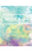 Dot Grid Bullet Journal, Daily Dated Notebook Diary, Cute Colorful Blue Green Watercolor Art: Large Quarterly Bullet Journal Blank Pages with Number, 150p, 8x10"