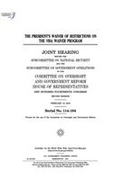 president's waiver of restrictions on the Visa Waiver Program