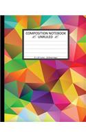 Unruled Composition Notebook 8" x 10". 120 Pages. Polygonal Geometric Triangle