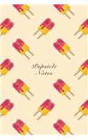 Popsicle Notes: 6"x9" Notebook Watercolor Texture Design Popsicle Ice Cream Pattern Cover. 108 Blank Lined Pages Matte Softcover Note Book Journal