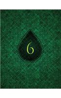Monogram "6" Sketchbook: Blank Art Pad Notebook Journal(32 Monogram Chartreuse 150 Sketch)