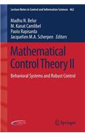 Mathematical Control Theory II