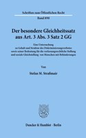 Der Besondere Gleichheitssatz Aus Art. 3 Abs. 3 Satz 2 Gg