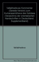 Vallabhadeva's Kommentar (Sarada-Version) Zum Kumarasambhava Des Kalidasa