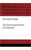 Das Gesinnungsmoment Im Strafrecht