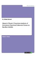 Master's Thesis I: Function-Analysis of Seventeen Function-Unknown Genes in Bacillus Subtilis(Danish)