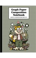 Graph Paper Composition Notebook Quad Rule 5x5 Grid Paper - 150 Sheets (Large, 8.5 x 11"): Leopard Pirate