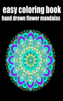 easy coloring book hand drawn flower mandalas