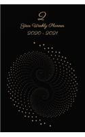 2 Year Weekly Planner 2020 - 2021: Black Design - Agenda Planner For The Next Two Years + 20 pages addresses + 20 pages lines + 20 pages dot grid