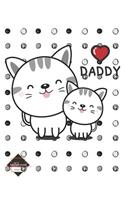 Notebook: Daddy and baby cat . cat cute on white . cover and Dot Graph Line Sketch pages, Extra large (8.5 x 11) inches, 110 pages, White paper, Sketch, Noteb(1 Notebook)