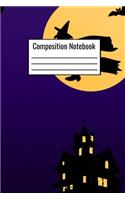 Composition Notebook: Halloween Witch Moon College Ruled Book For Work School Teens Kids To Take Notes