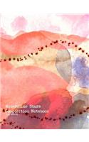 Watercolor Stars Composition Notebook: College Ruled 7.44 x 9.69" Softcover Book Gift doodling brainstorming meditation prayer writers automatic writing