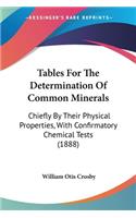 Tables For The Determination Of Common Minerals