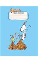 Cornell Notebook: Peanuts Funny Snoopy Charlie Brown Thanksgiving T Pretty Cornell Notes Notebook for Work Marble Size College Rule Lined for Student Journal 110 Page