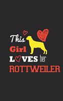This Girl Loves her rottweiler / Funny rottweiler Lovers Notebook gift
