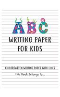 Kindergarten writing paper with lines Writing Paper for kids