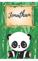 Name Notizbuch Panda / Malbuch / Kritzelbuch / Tagebuch / Journal / Notizheft / DIN A5 / Geschenke Jonathan: individuelles personalisiertes blanko Mädchen & Jungen Namen Notizbuch, ... Weihnachts & Geburtstags Geschenk für Frauen und Männer.