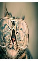 Cat with glasses: Notebook graph paper 120 pages 6x9 perfect as math book, sketchbook, workbook and diary with smart cat