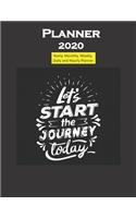 Planner 2020 Lets Start the journey today Quote: Yearly, Monthly, Weekly, Daily and Hourly Planner size 8.5 Inch x 11 Inch 99 books