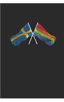 Flag Sweden LGBT: Dotted Bullet Notebook (6" x 9" - 120 pages) Sweden Themed Notebook for Gift / Daily Activity Journals / Diary