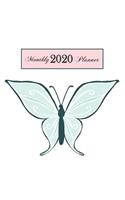 2020 Monthly Planner: Mint Small Butterfly 6 x 9 inch 120 Pages Year Months Weeks Calendar, Schedule, and Organizer plus Graph Paper (January 2020 - December 2020)