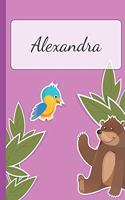 Alexandra: Personalized Name Notebook for Girls - Custemized with 110 Dot Grid Pages - A custom Journal as a Gift for your Daughter or Wife - Perfect as School