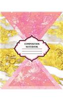 Composition Notebook: Rose Gold Marble Space Blank Wide Lined Design Cover