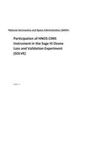 Participation of Hno3 Cims Instrument in the Sage III Ozone Loss and Validation Experiment (Solve)