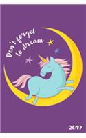 Don't Forget to Dream 2019: 6x9 Daily and Weekly Agenda Planner and Organizer