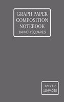 Graph Paper Composition Notebook: Grid Paper Notebook (Large), Quad Ruled 4 Squares Per Inch, Gray Soft Cover